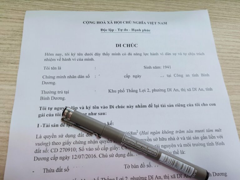 Dịch vụ tư vấn và soạn thảo Di chúc